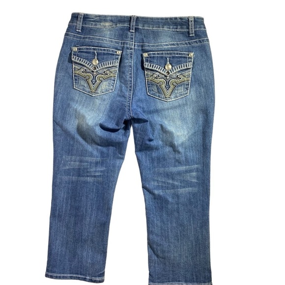 ND Weekend women's size 12 denim capris bling pockets medium wash mid rise - Picture 1 of 7